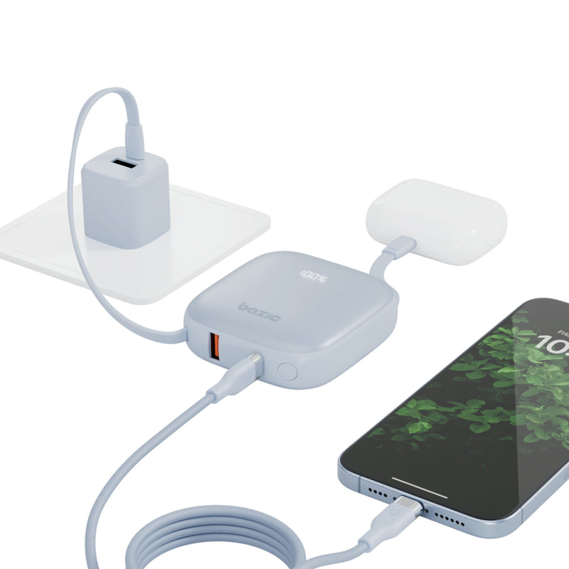 GoPower Fusion 10K 20W Power Bank with USB-C & Lightning (Blue)