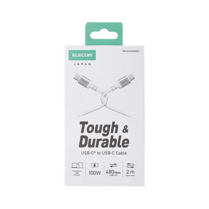 Elecom USB-C to USB-C PD 100W Cable 2m (White)