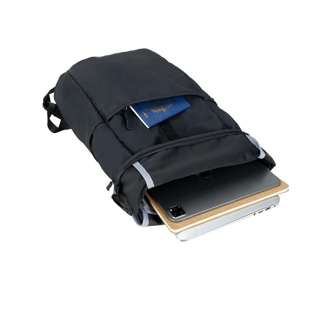 AGVA 14.1" Rollable Travel Laptop Backpack - Black