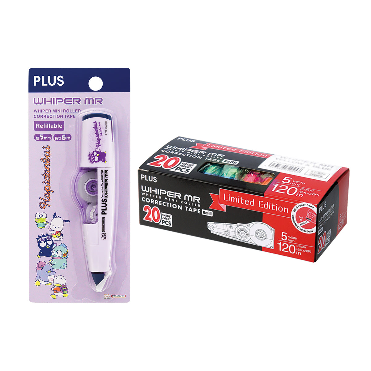 PLUS MR Correction Tape Set Hapidanbui Badtz-Maru