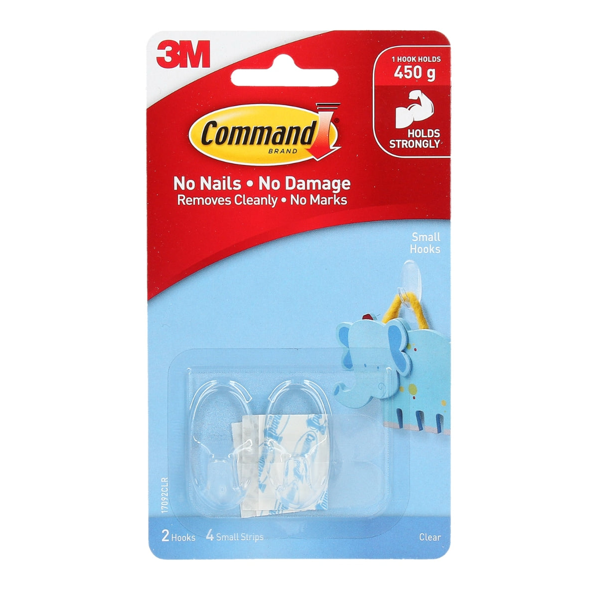 Command™ 17092clr Small Clear Hooks With Clear Strips