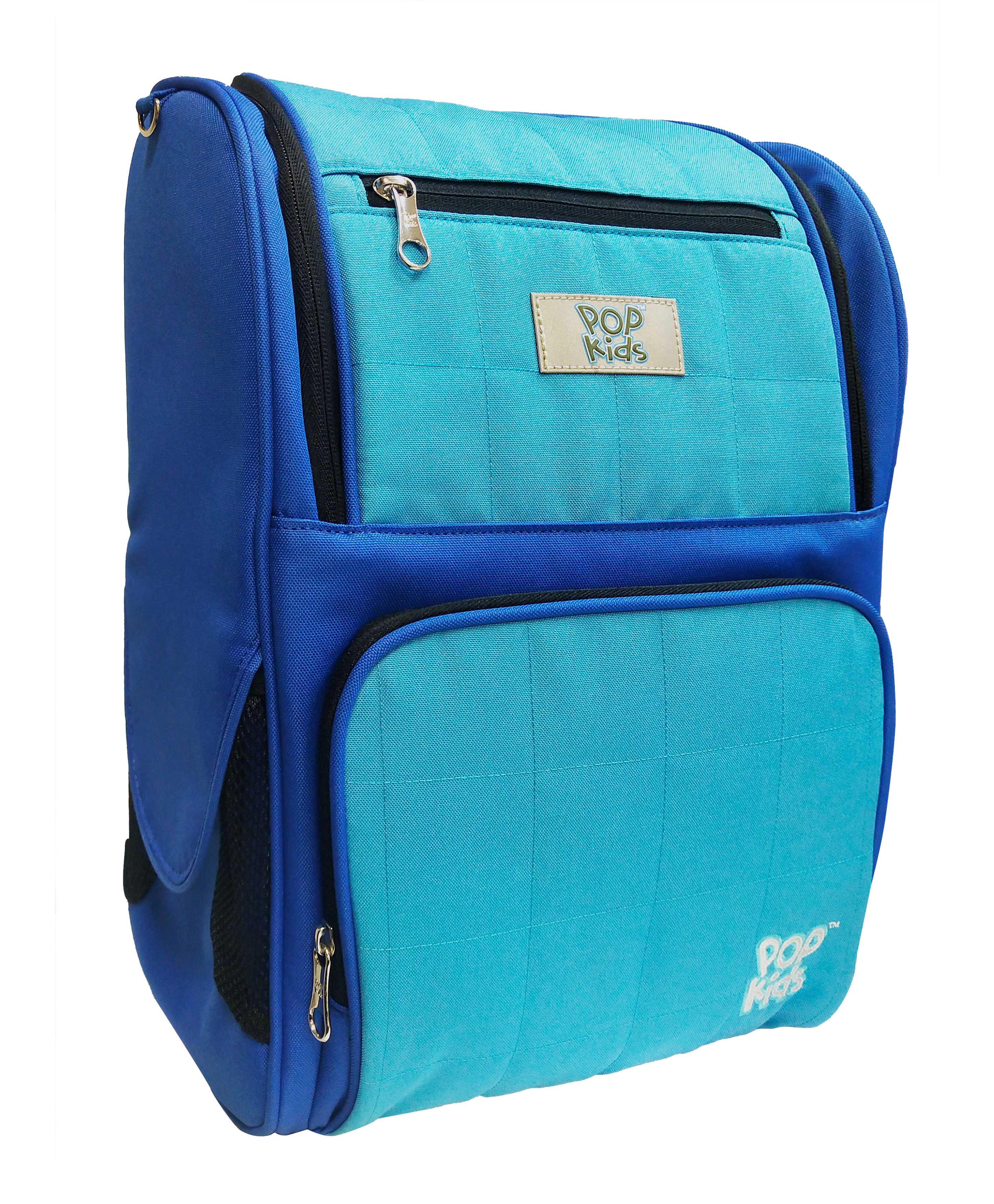 Pop Kids Puffy School Bag - Royal Blue/teal Blue