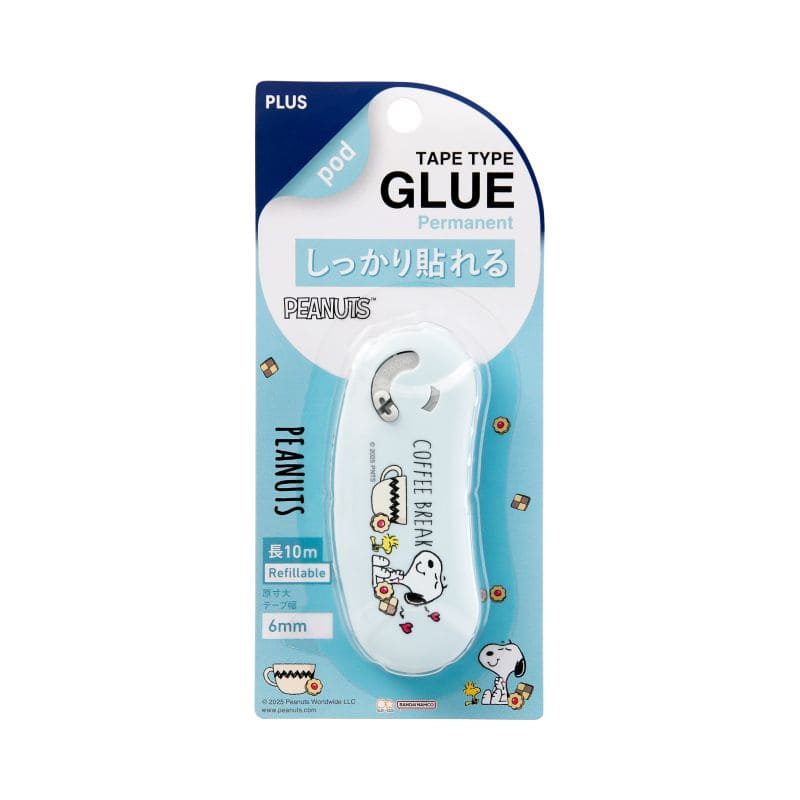 PLUS Norino POD Glue Tape TG-1110 PEANUTS COFFEE BREAK 