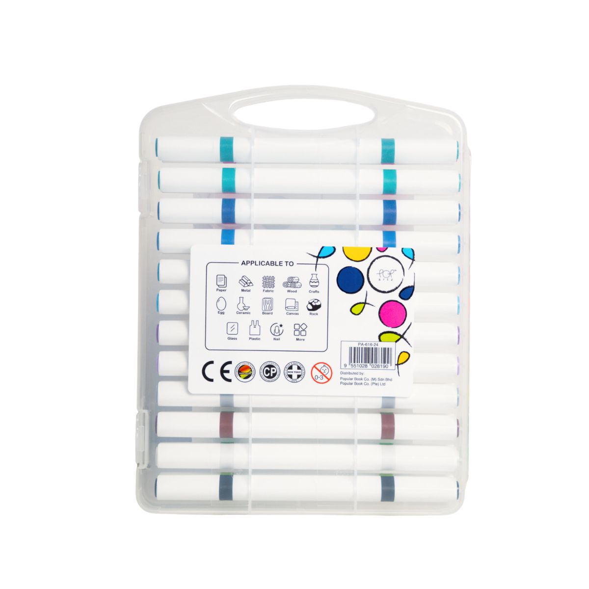 Pop Artz Washable Dual-Tip Acrylic Markers (24 Colors) - PA-616-24