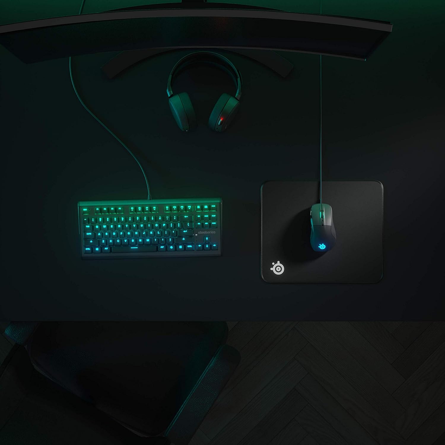 SteelSeries QcK Gaming Surface - Medium Stitched Edge Cloth - Extra Durable - Optimized For Gaming Sensors - Black,63822