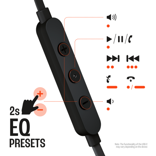 JBL Tune 310C USB-C Earphone - Black