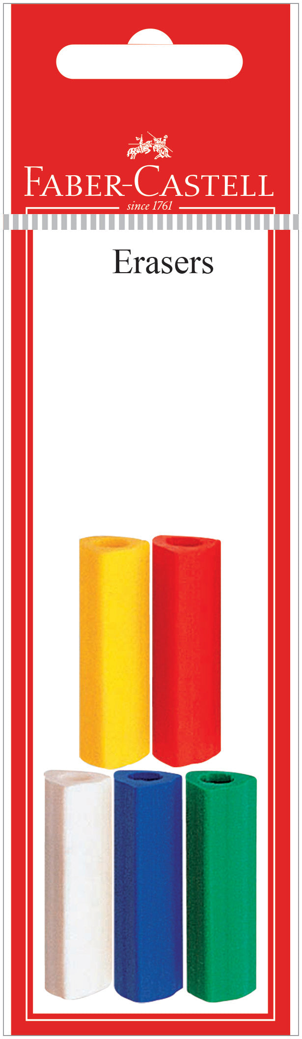 Faber-Castell Eraser Pencil Grip, 5 Pieces in Poly Bag-185205