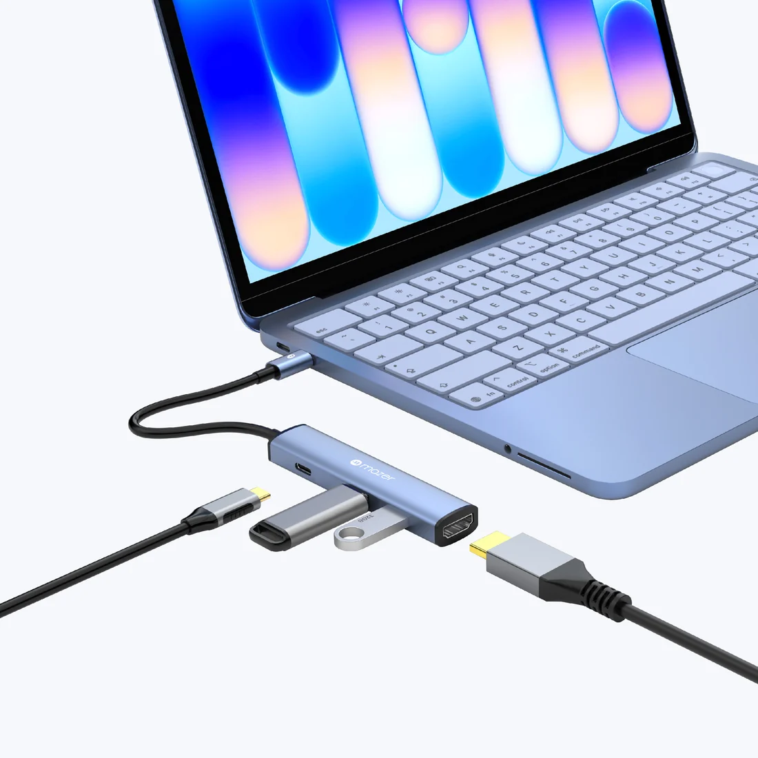 Mazer InfiniteLinkHub Slim Hub51 4-in-1 USB C Multimedia Mobile Hub Indigo