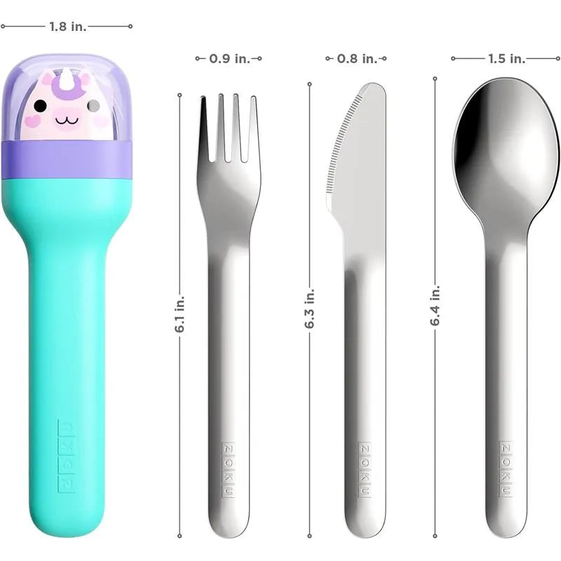Zoku Kids Pocket Utensil Set - Unicorn