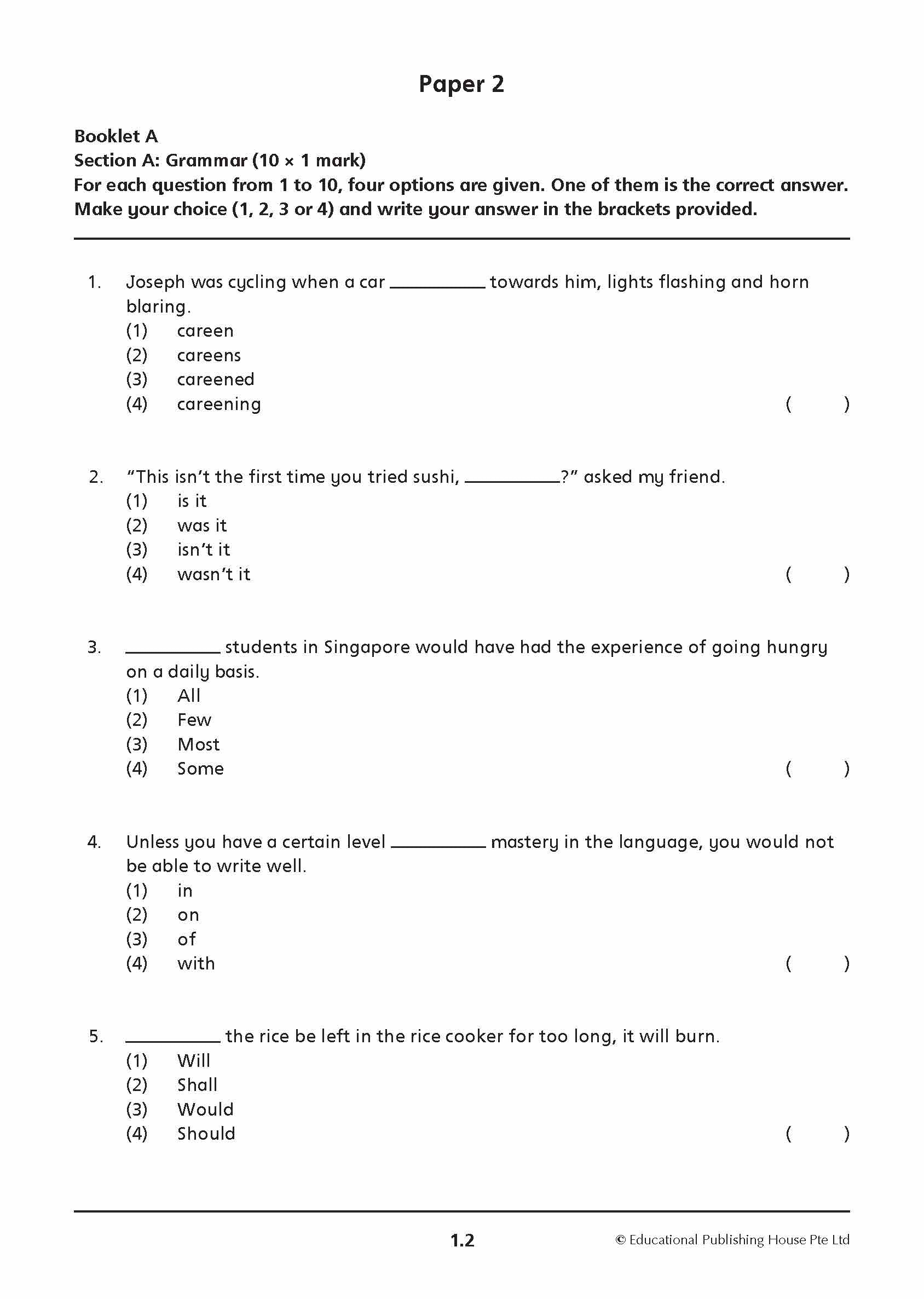 Primary 6 English Mid-Year Review Papers