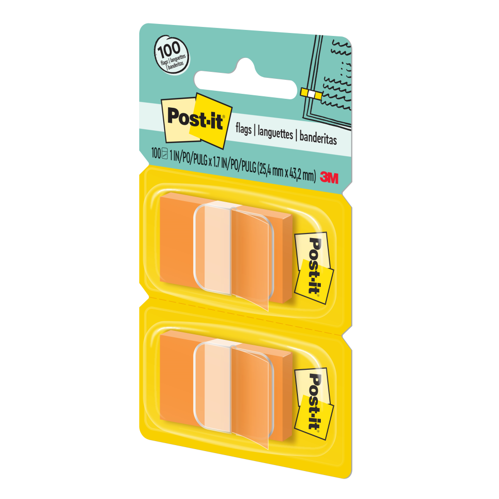 Post-it® 680-OE2 Orange Flags Twin Pack, 1x1.7"