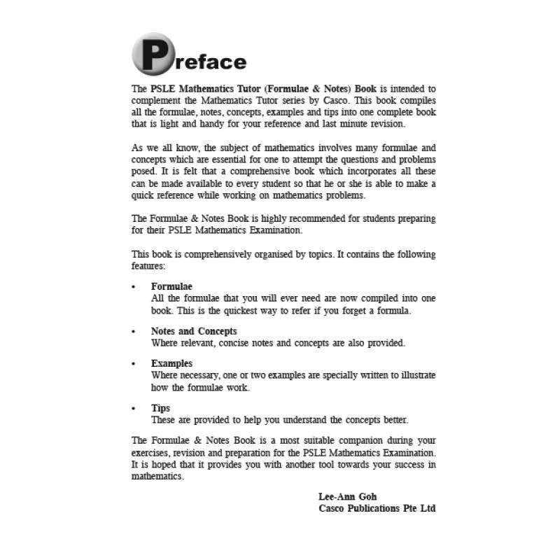 PSLE Maths Tutor F.A.N. Revised