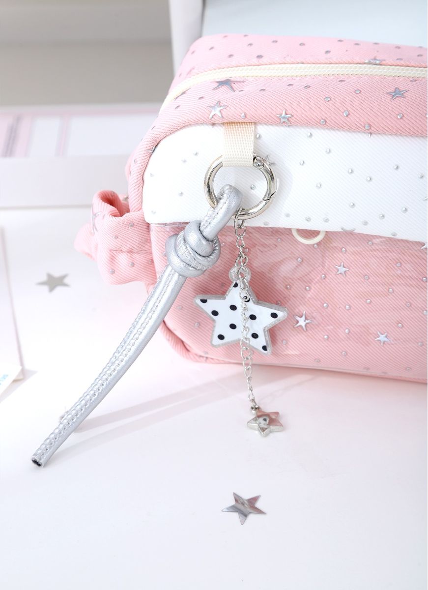  Shine Star Double Layer Pencil Pouch – 4 Assorted Colours 