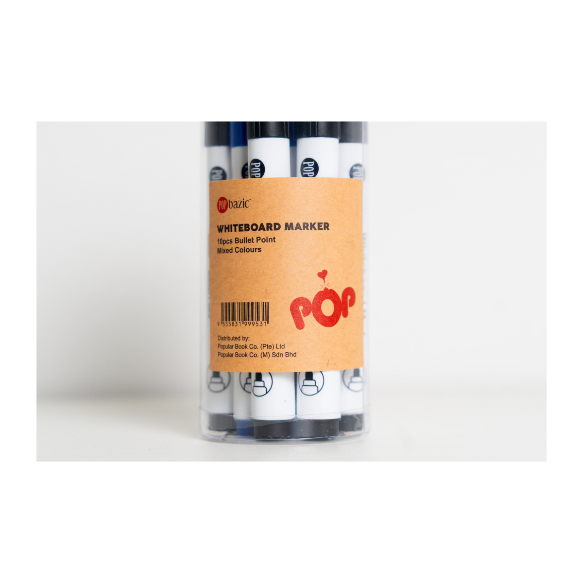Pop Bazic Whiteboard Marker Set - 10 Pieces Mixed Colours (PB-BM-003-MIX)