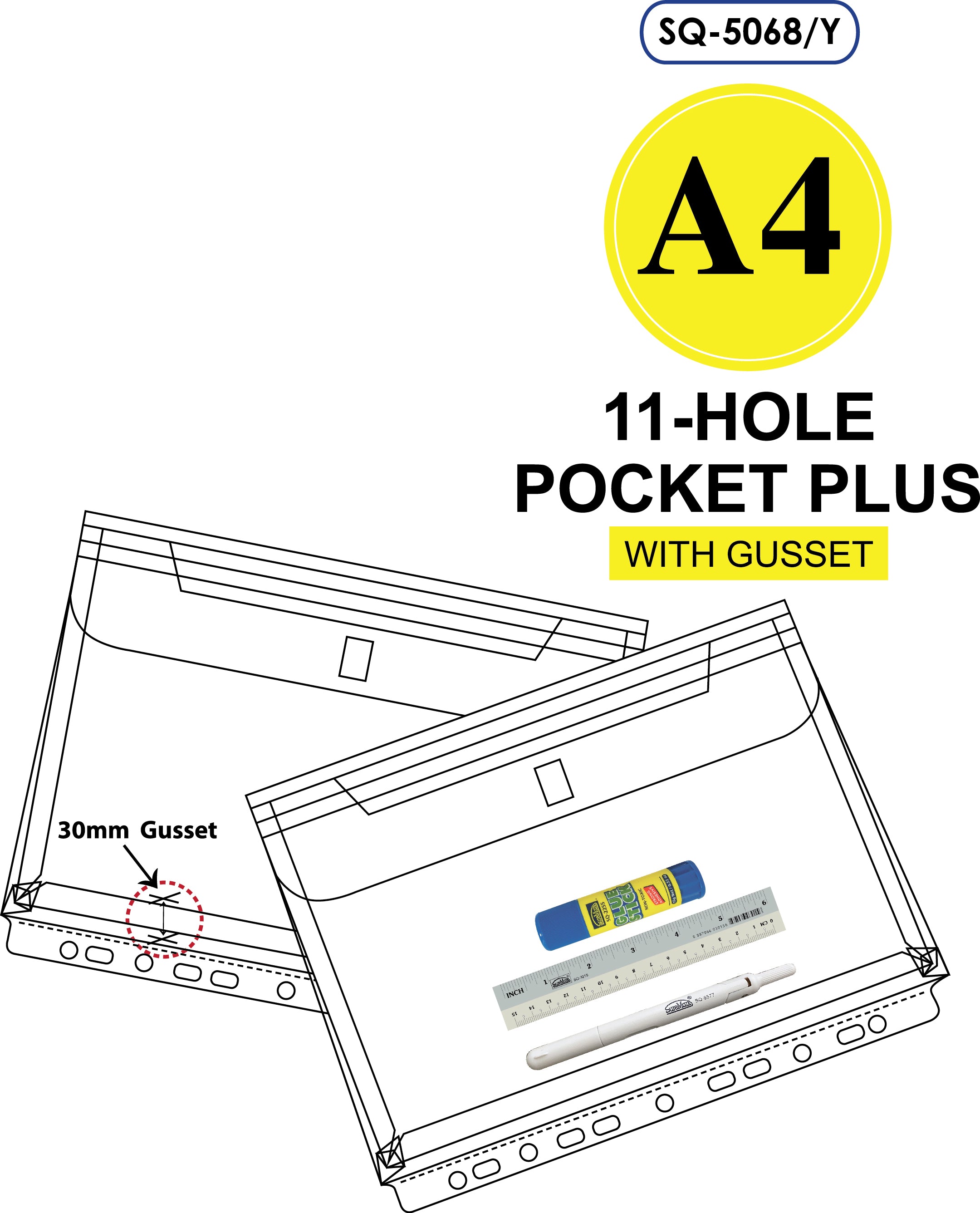 11 Hole Pocket Plus W/30mm Gusset
