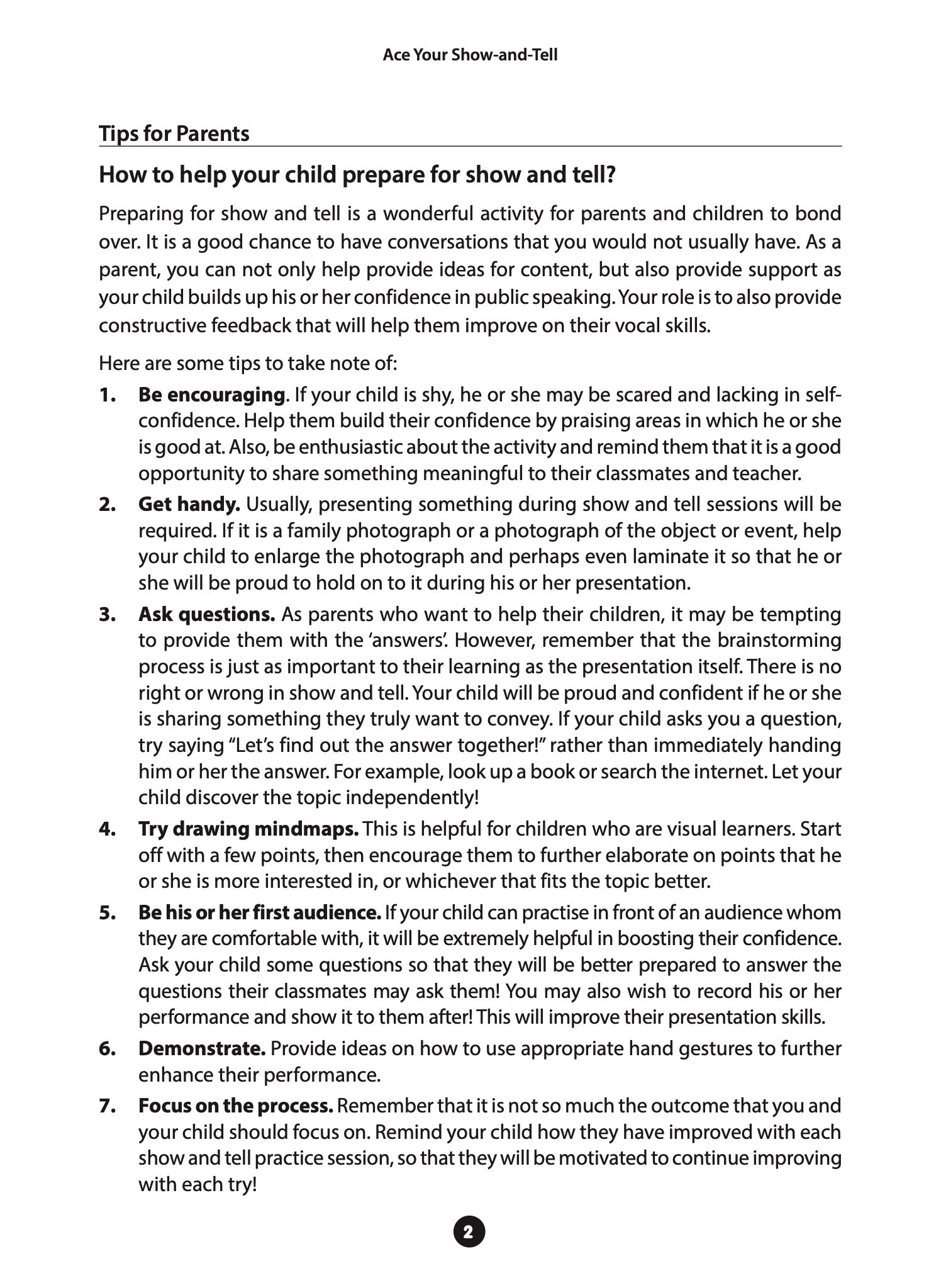 Primary 1&2 Ace Your Show-and-Tell Developing Oral Competence for Extraordinary Presentation