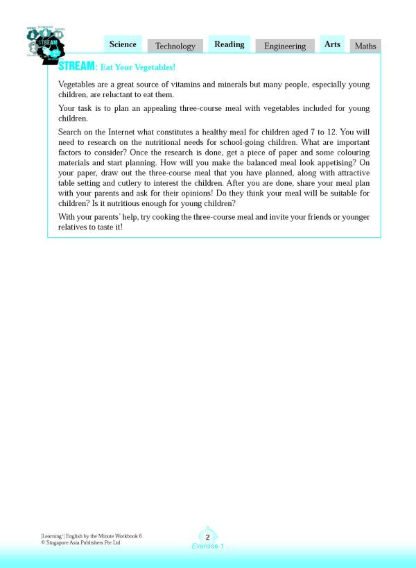Learning+ ENGLISH by the MINUTE Workbook 6