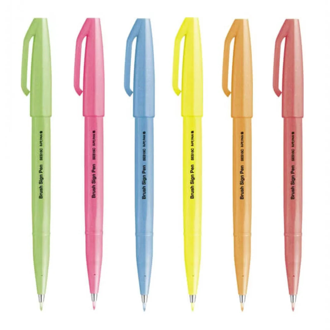 Pentel Brush Sign Pen - All 36 Colors (SES15C-36ST1/S)