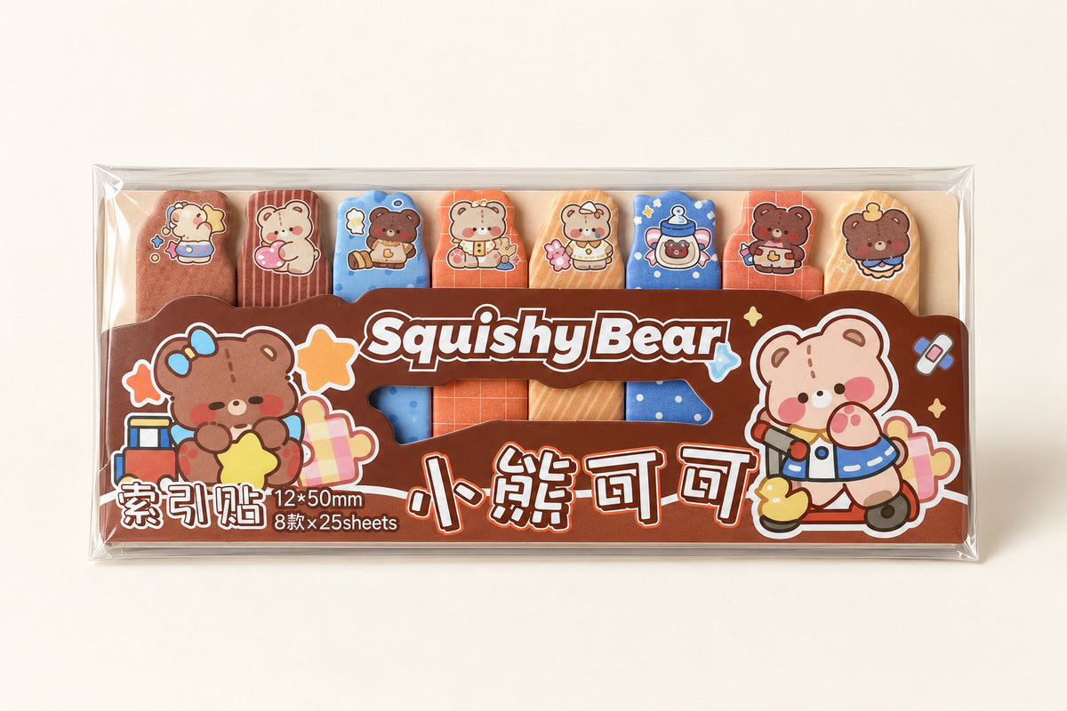  Bear Index Sticky Notes 8pc Set – 4 Assorted Design 