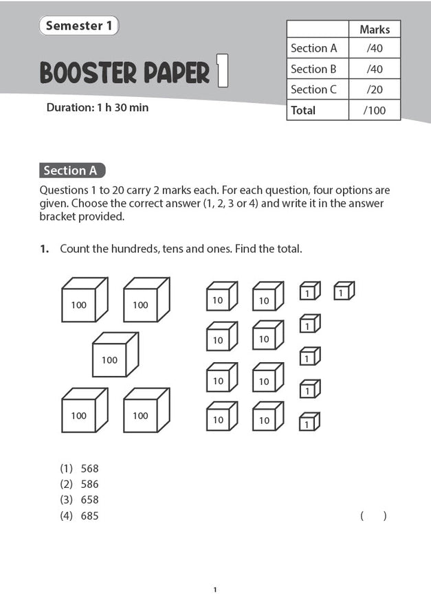 Primary 2 Maths Semester Boosters Papers