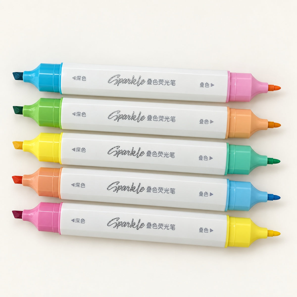  Sparkle Dual Tip Layering Highlighter Set (5pcs Set) - Chill Holiday Series 