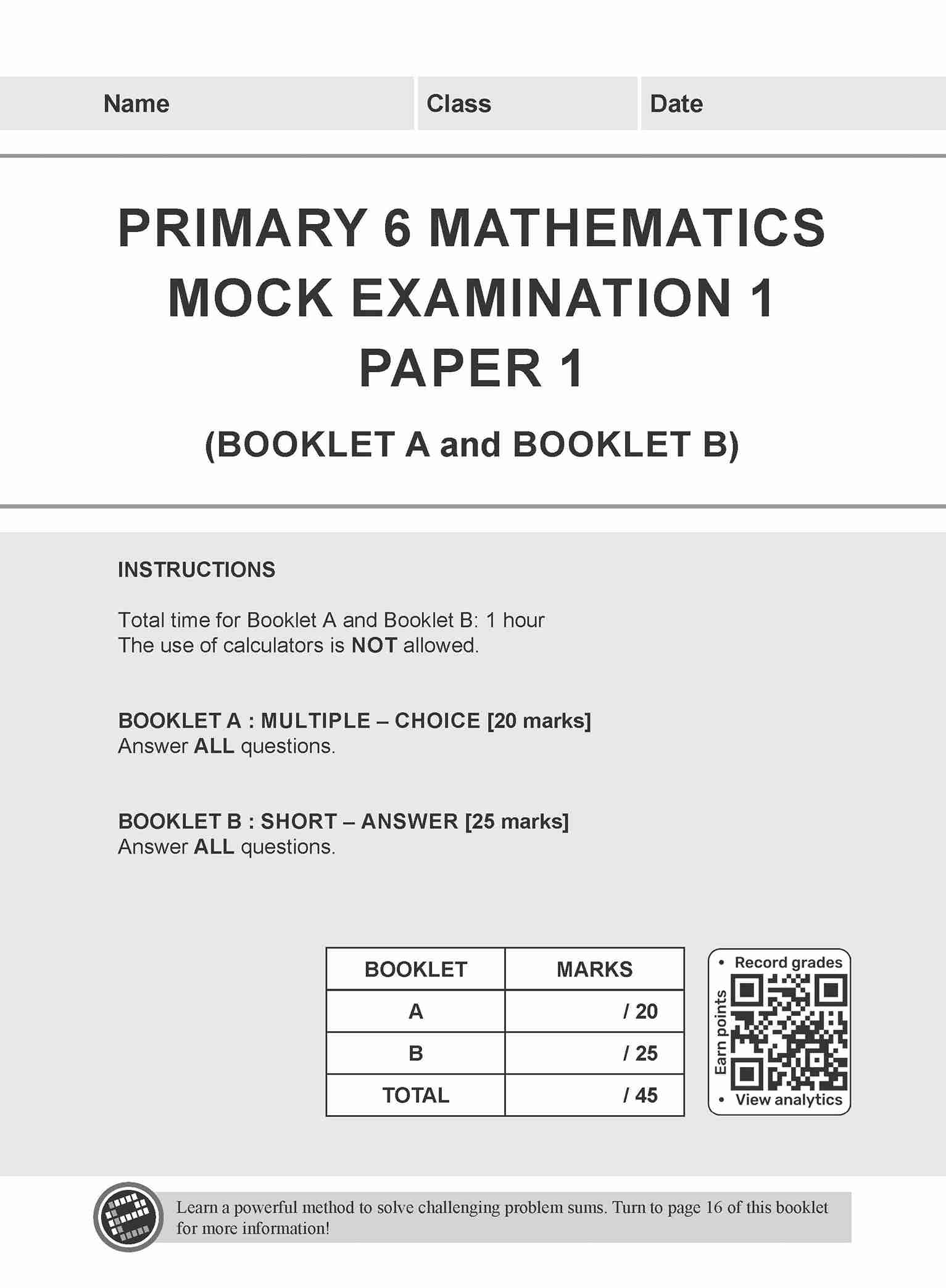 LEARNING+ Primary 6 Mathematics Mock Examinations