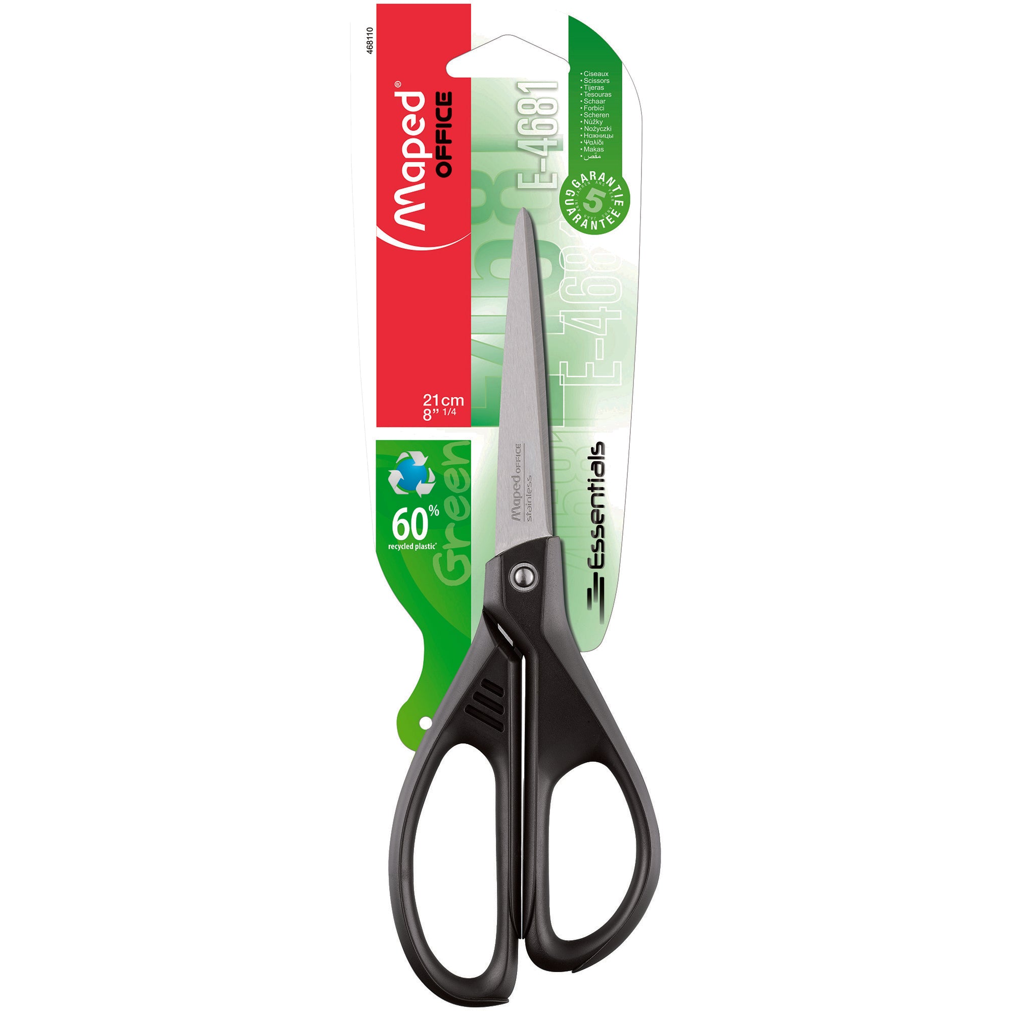 Maped Essentials Grn Scissors 21Cm468110