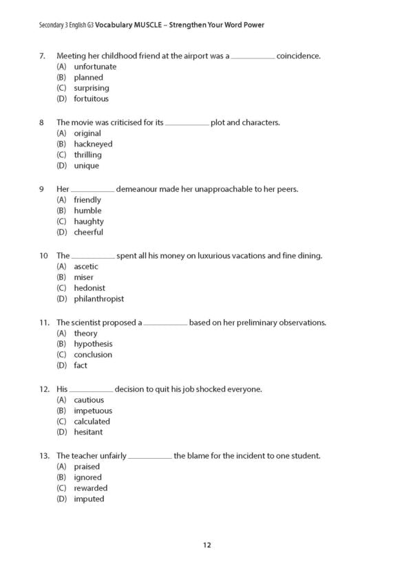 Secondary 3 English G3 Vocabulary MUSCLE Strengthen Your Word Power