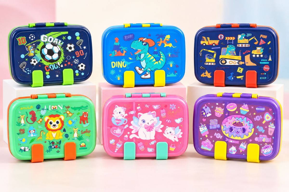 Printed Compartment Lunch Box 800ml - 6 Assorted Design
