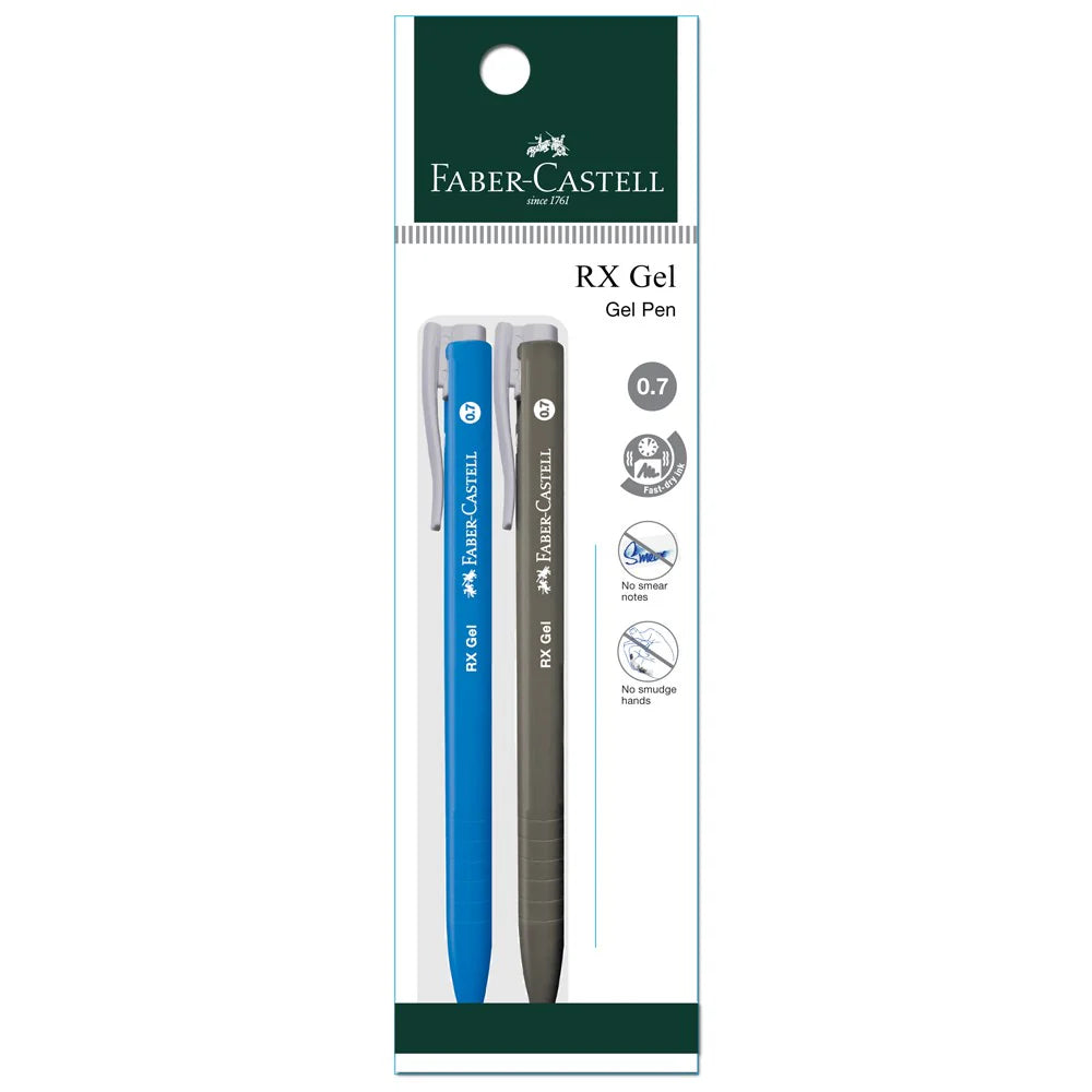 Faber-Castell RX Gel Pen 0.7mm Tip, Blue + Black-249603