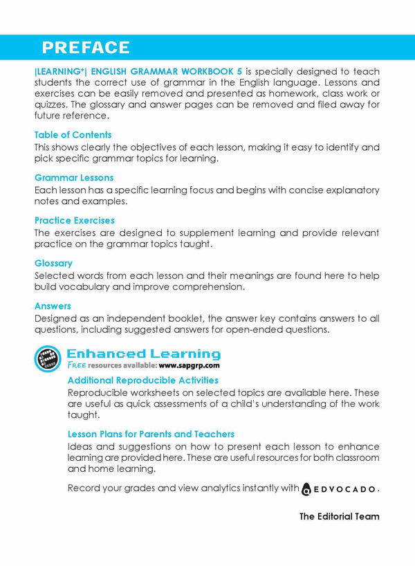 Primary 5 LEARNING+ ENGLISH GRAMMAR Workbook 5-3rd Edition