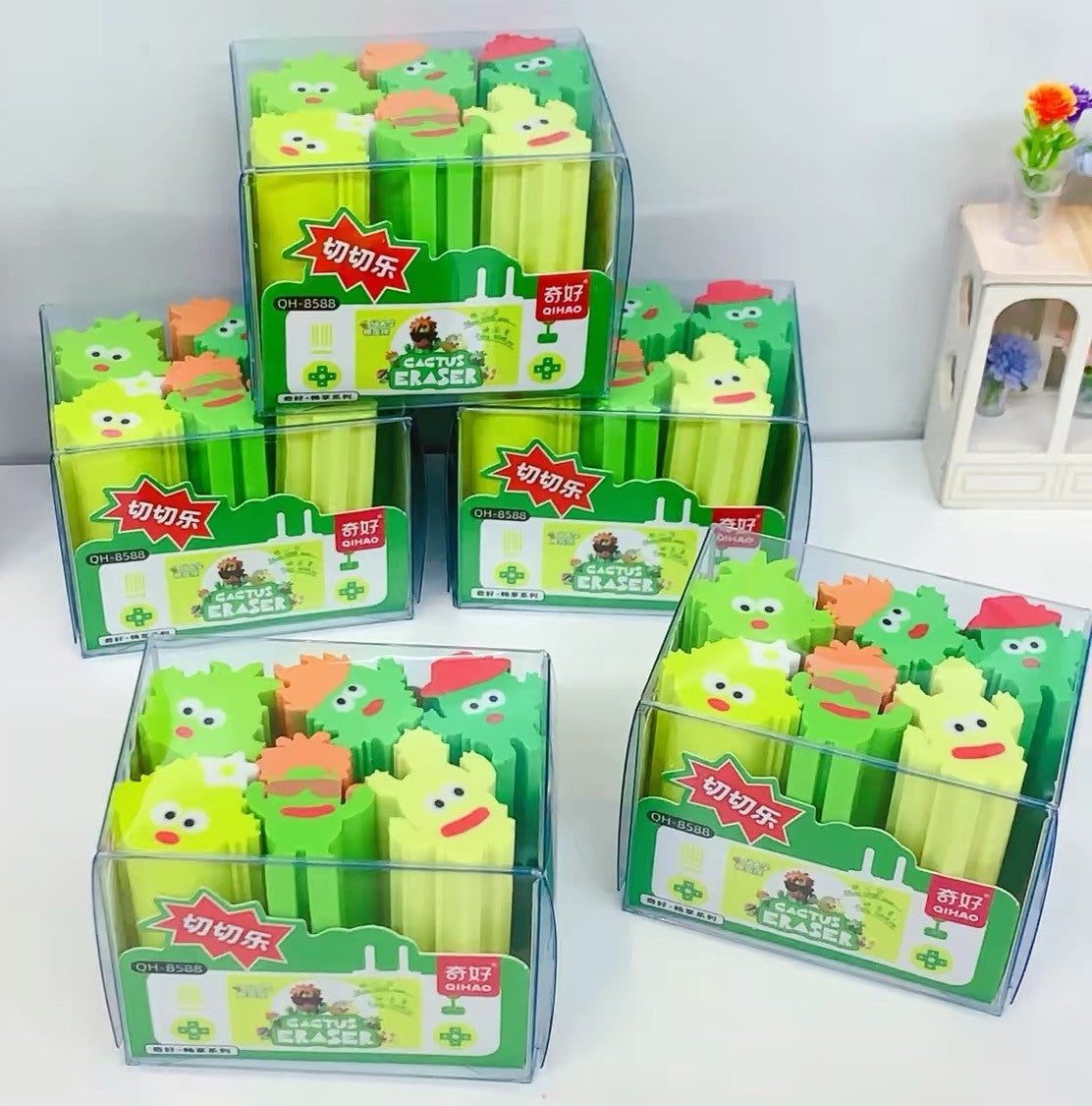  Cactus Eraser Set – 6pcs Set 