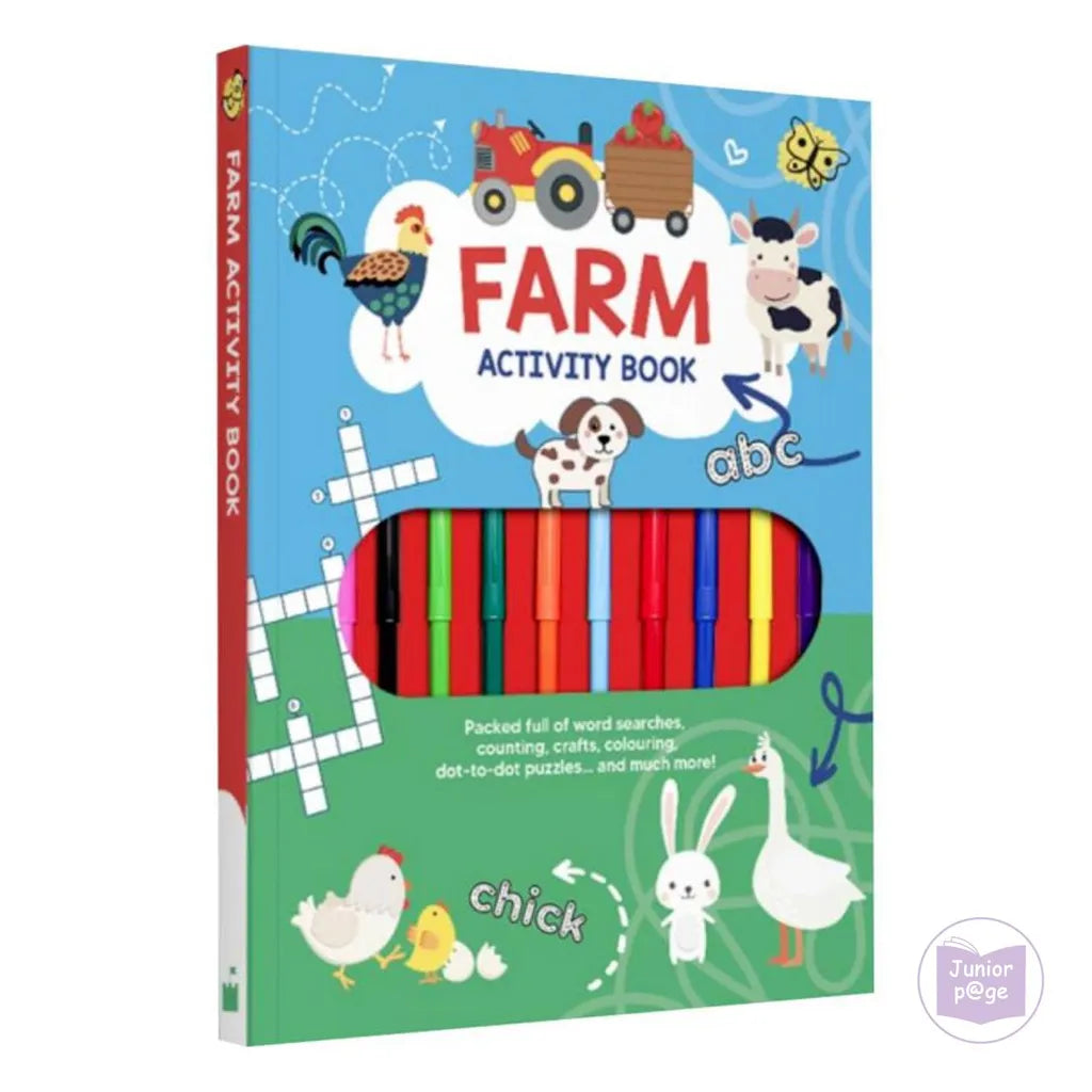 Activity Book with 10 Coloured Pens - Farm