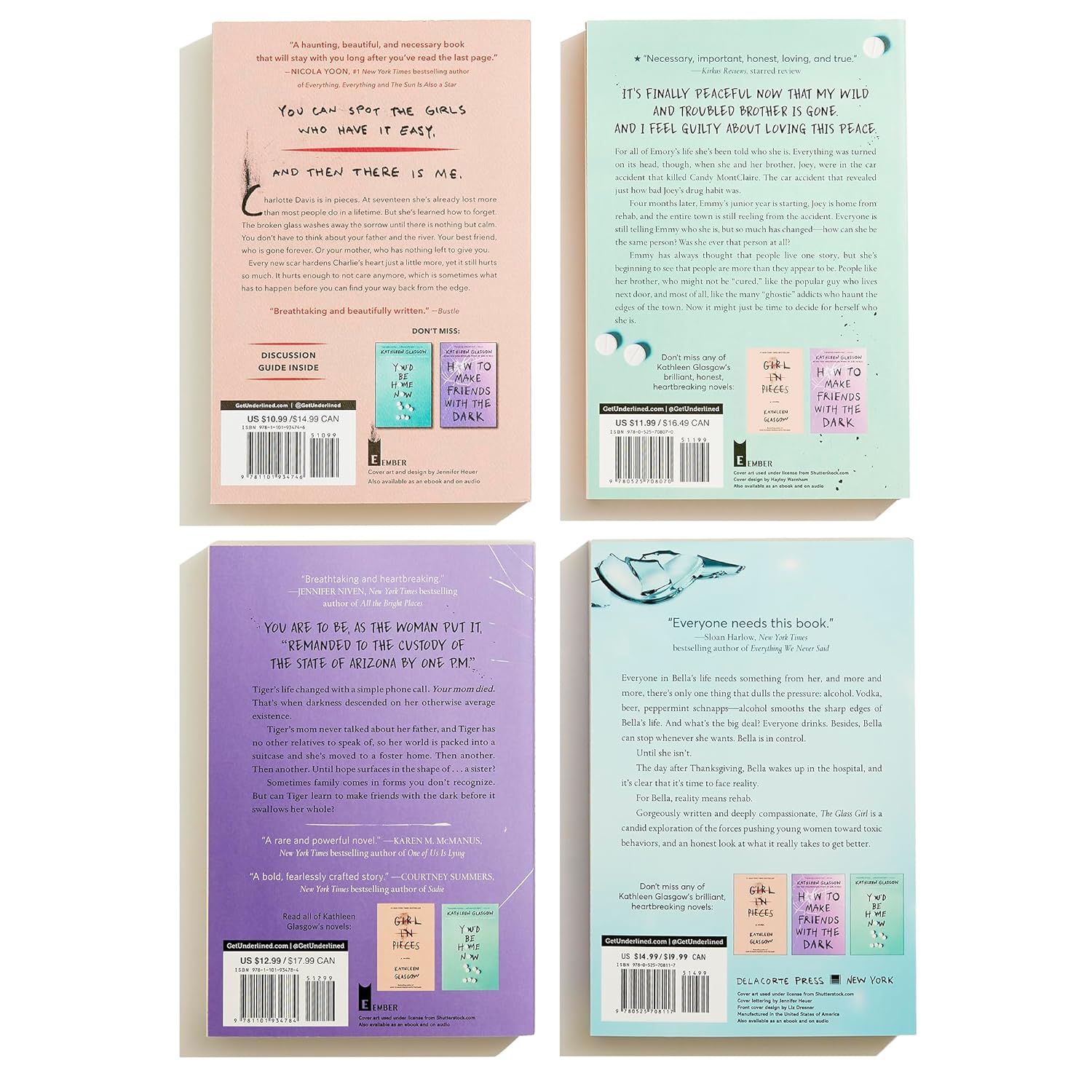 Kathleen Glasgow 4-Book Boxed Set: Girl in Pieces; How to Make Friends with the Dark; You'd Be Home Now; The Glass Girl (Paperback)