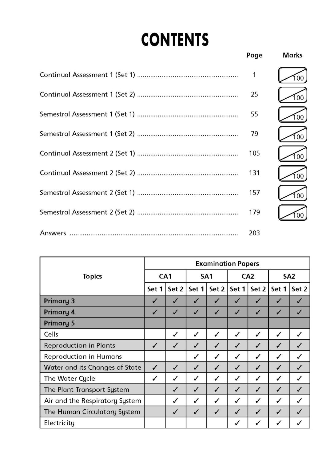 Primary 5 New CA And SA Science Papers