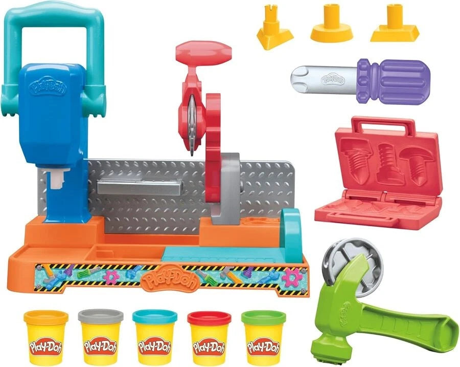 HASBRO PLAYDOH STAMP N SAW TOOL BENCH