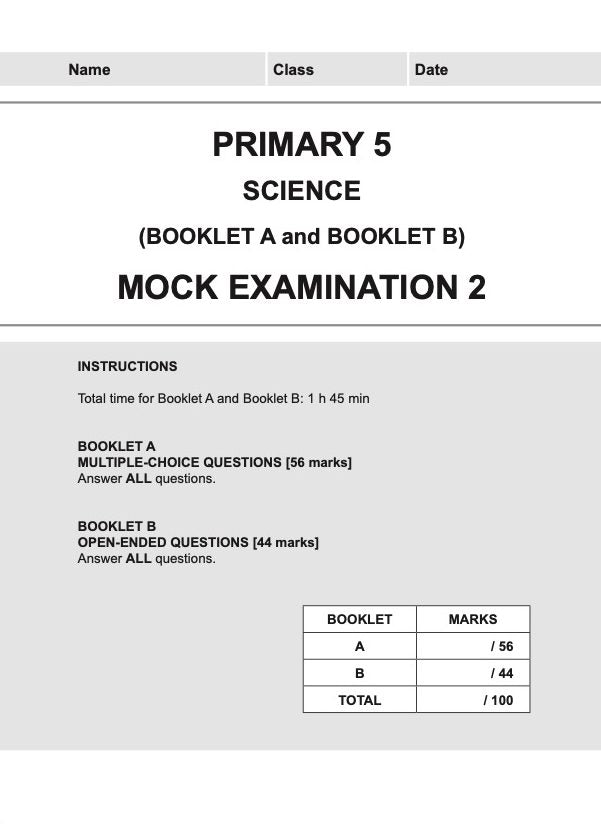 Primary 5 Science Mock Examinations