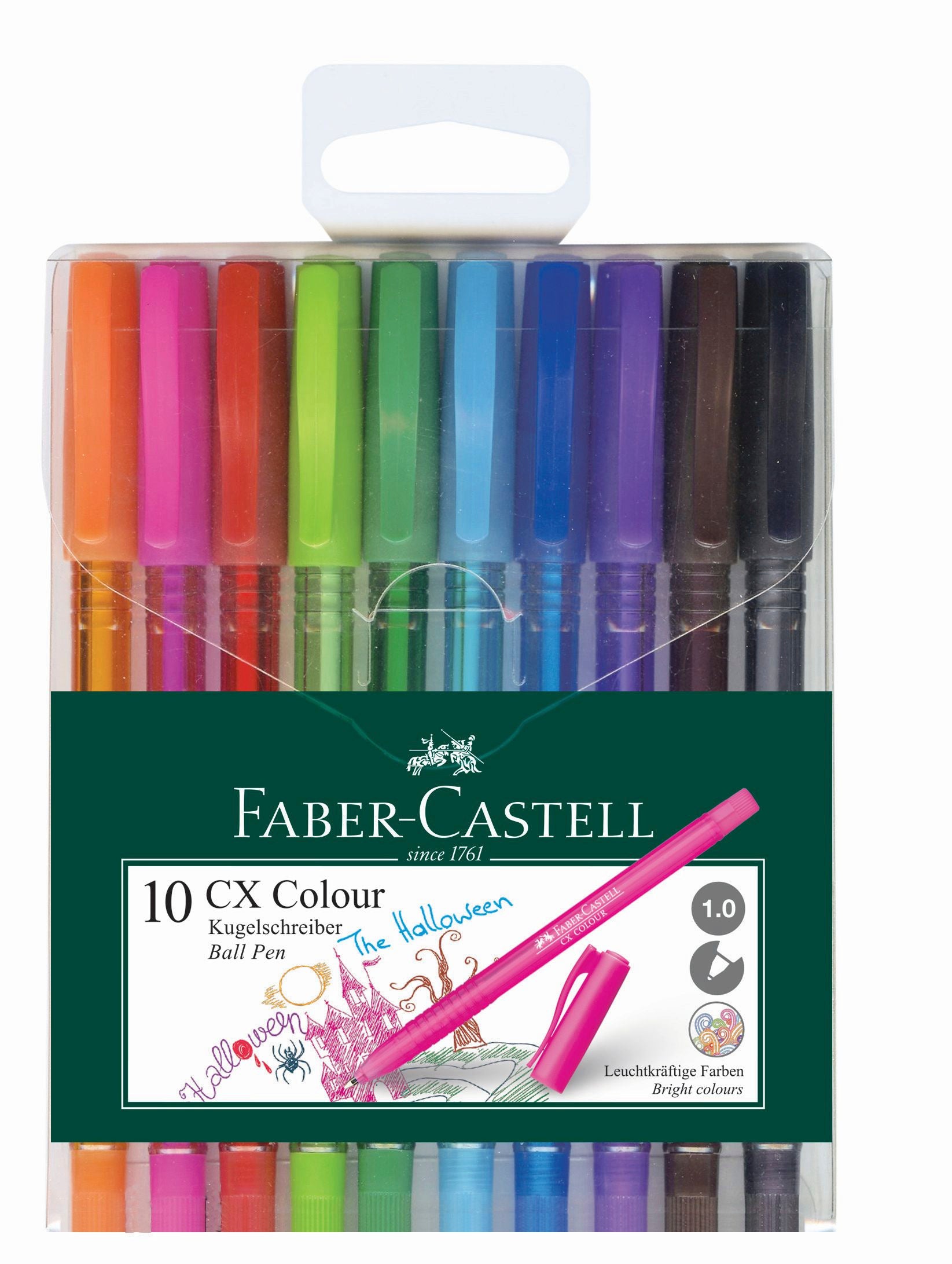 Faber-Castell CX Colour Ball Pen, Wallet of 10-247201