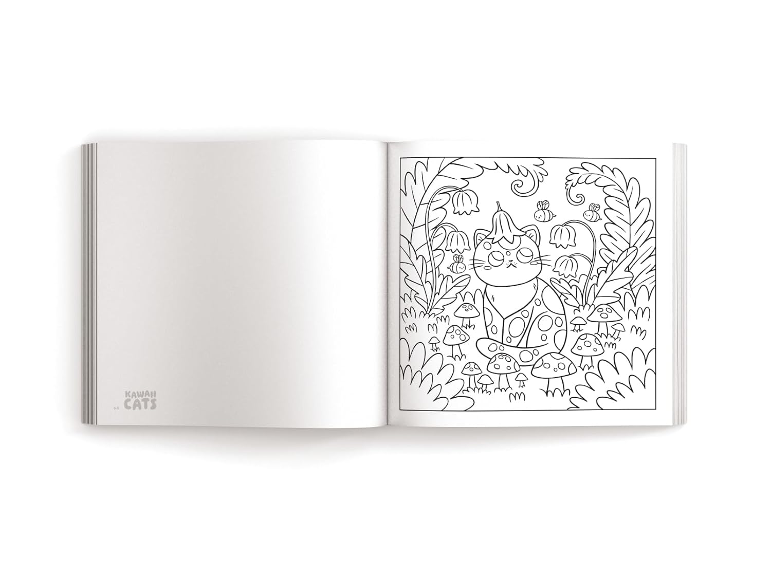 Kawaii Cats: 50 Purr-fectly Adorable Coloring Pages (Paperback)