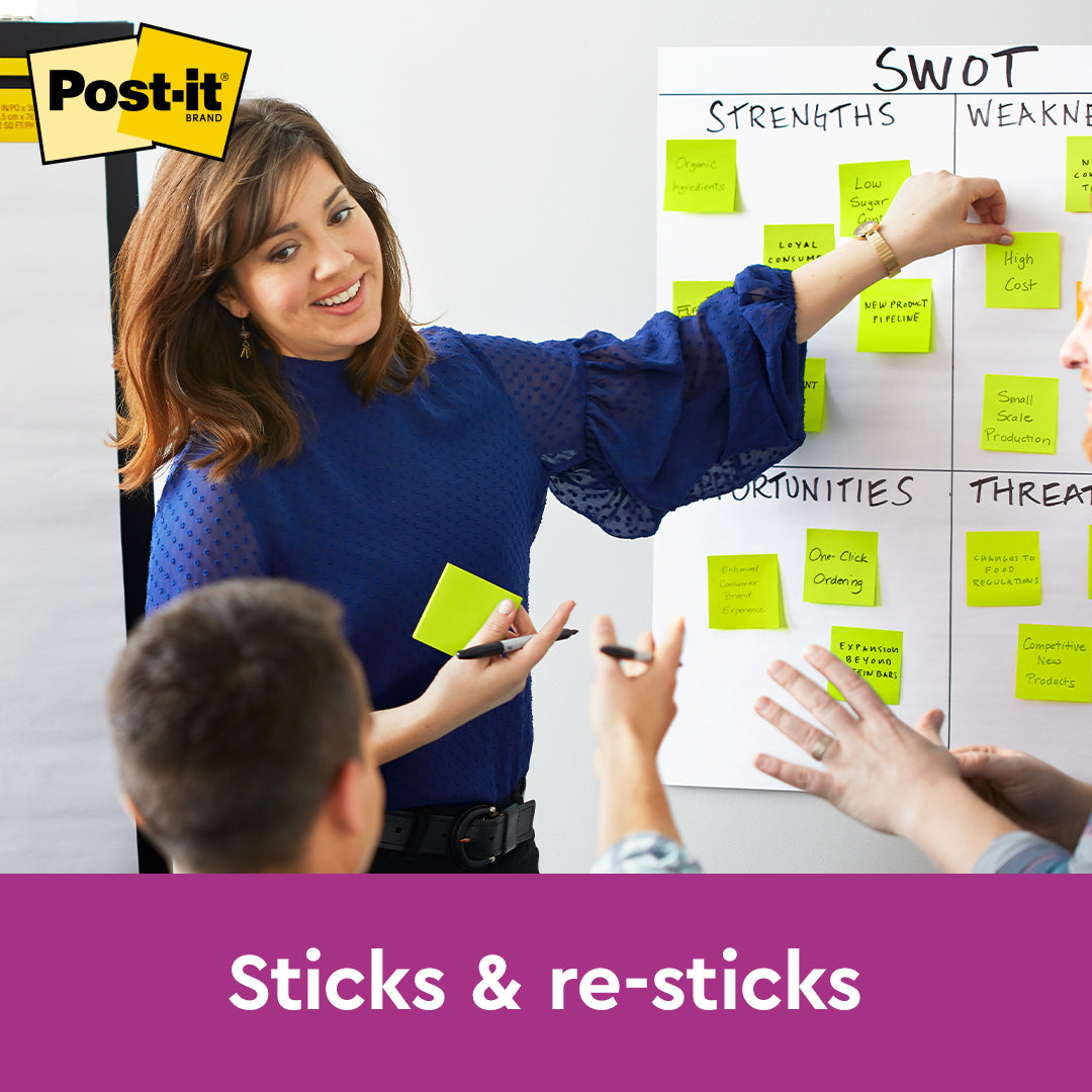 Post-it® 654-1ssng Neon Green Super Sticky Notes 3x3", 90sheets