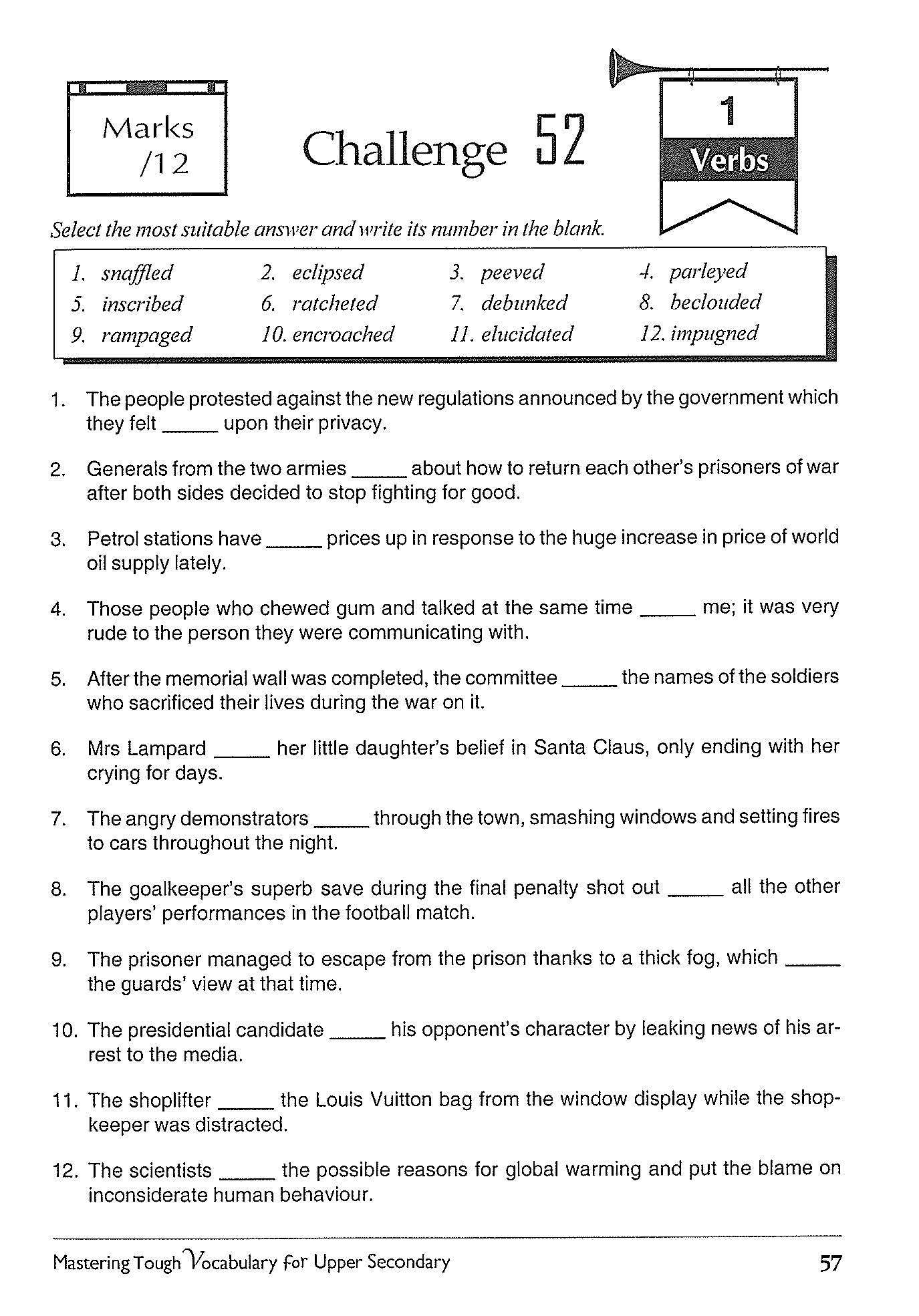 Upper Secondary Mastering Tough Vocabulary