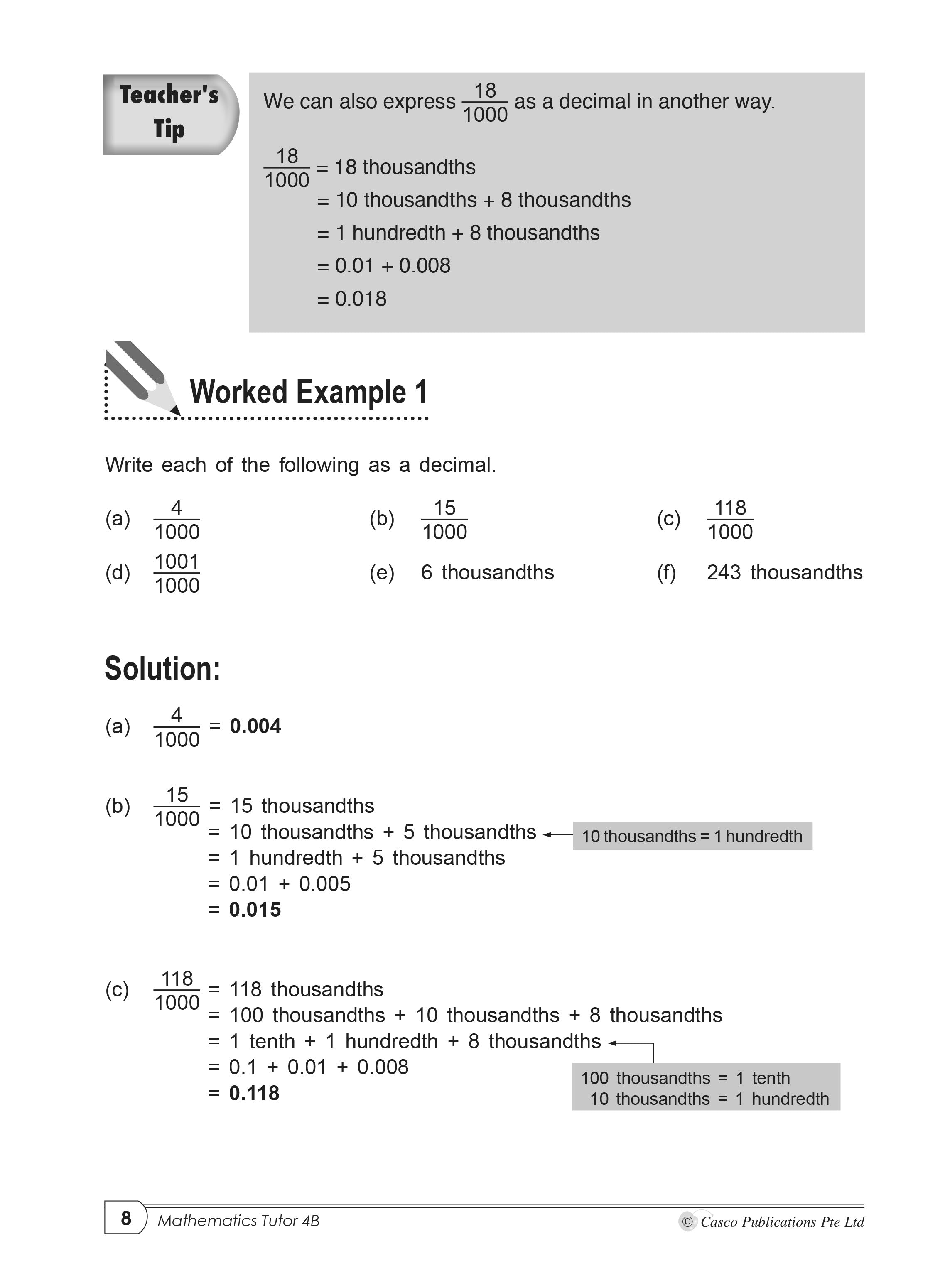 Primary Maths Tutor 4B Volume 1 - 2nd Edition