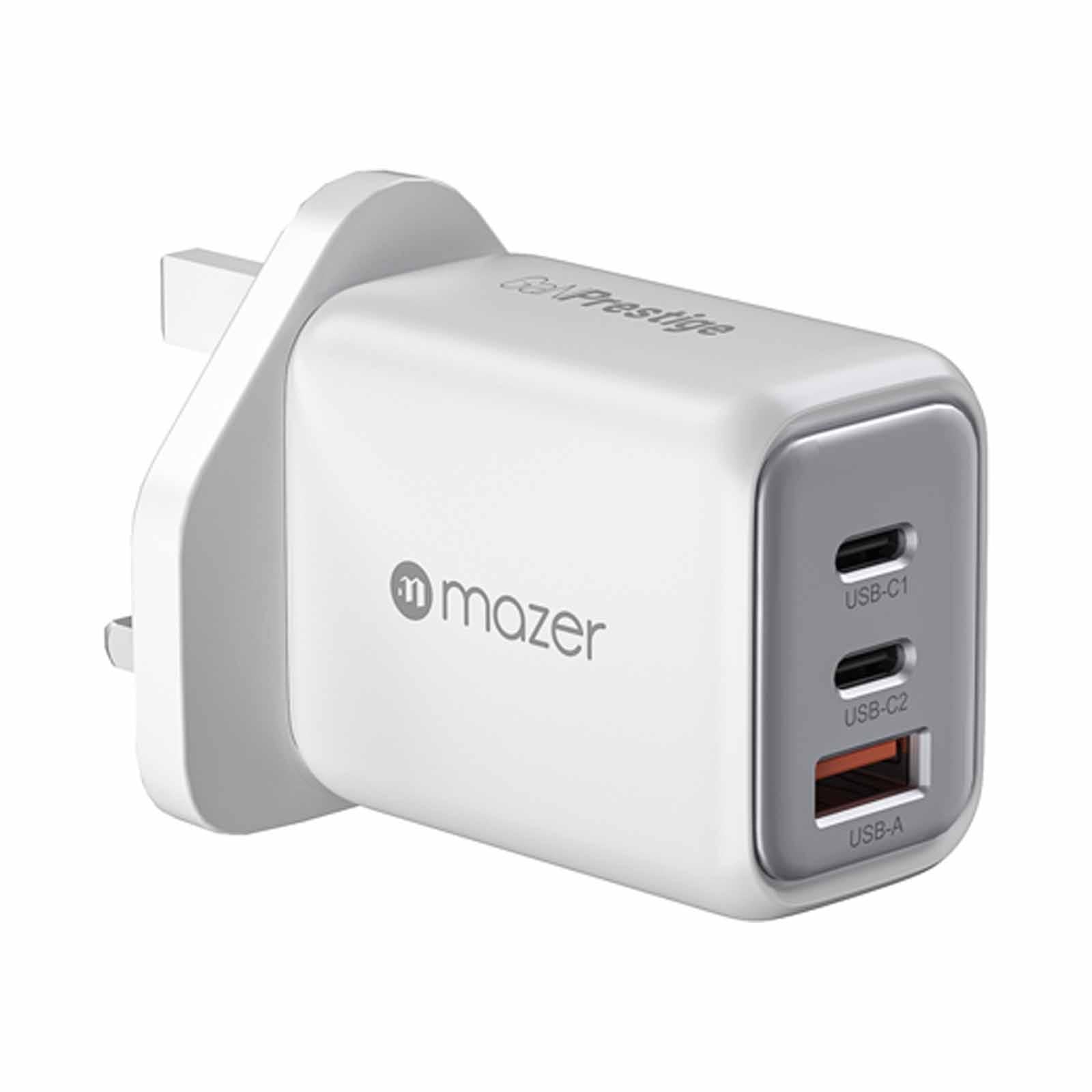 Mazer M-G65W-V5UK GaNPrestige 65W GaN Wall Charger 2C1A  - White