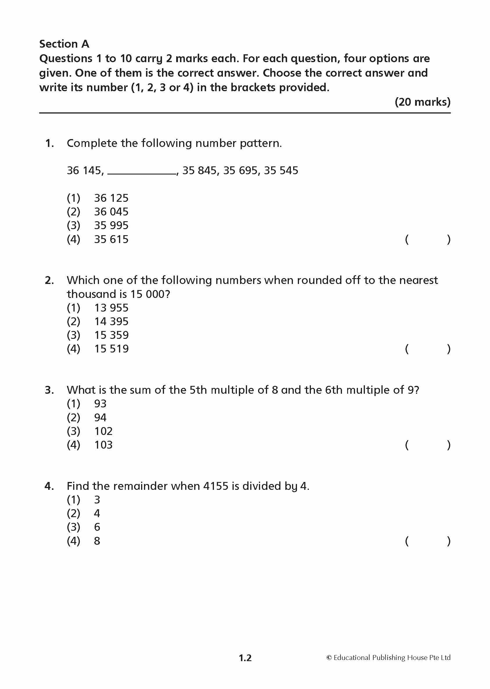 Primary 4 Maths Mid-Year Review Papers