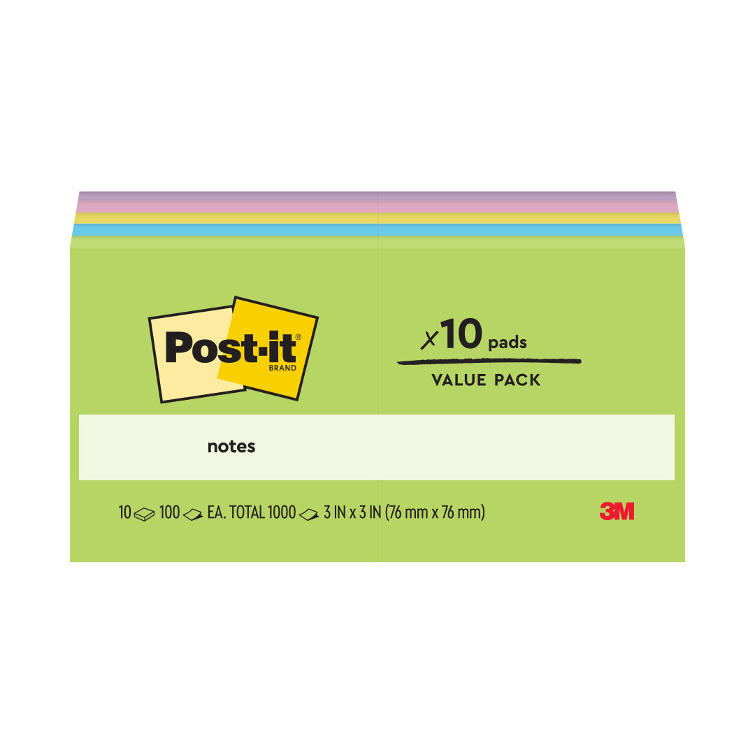 Post-it® 654-10AU Jaipur Colours Notes 3x3" 10Pads/Pack