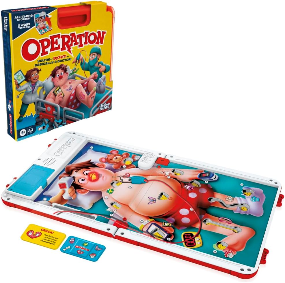 HASBRO OPERATION ELECTRONIC BOARD GAME WITH ALL IN ONE CARRYING CASE