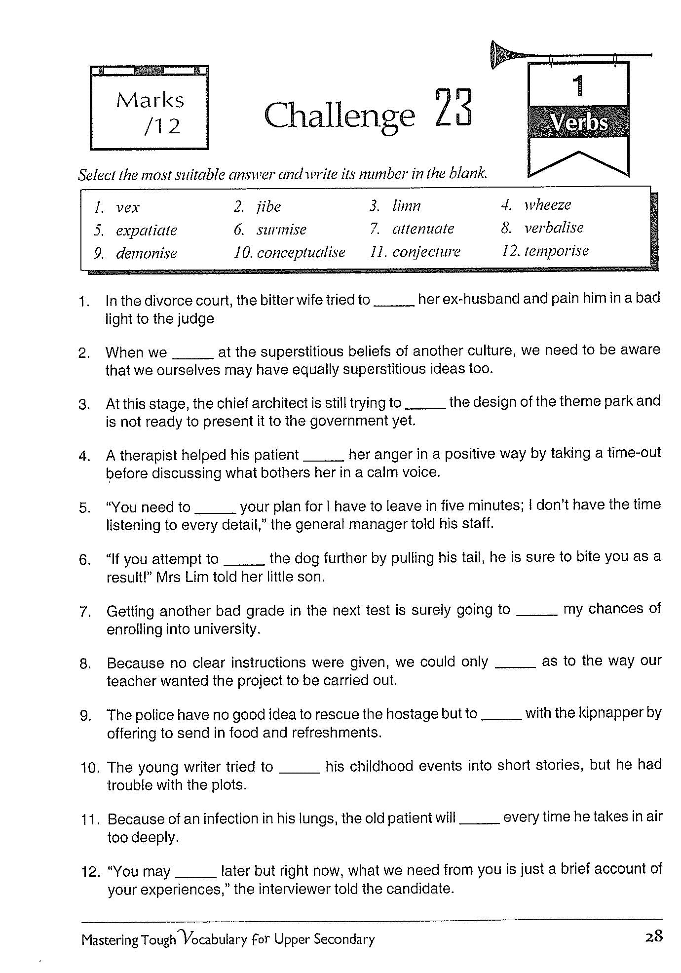 Upper Secondary Mastering Tough Vocabulary