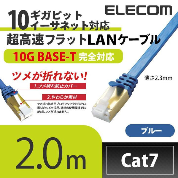 Elecom LD-TWSFT CAT7 LAN Cable 2m