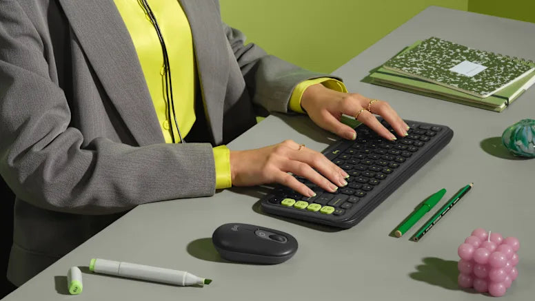 Logitech POP Icon Keys Wireless Keyboard Graphite & Green