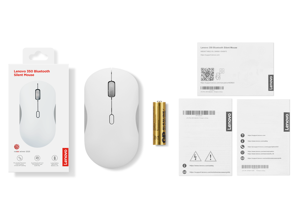 Lenovo 350 Bluetooth Silent Mouse - Cloud Grey